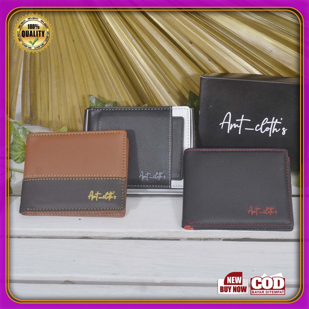 3.3 MEN SALE!! Dompet Pria + BOX Dompet Polos  best Quality COD