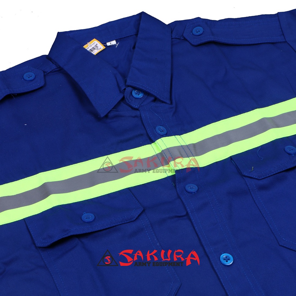 Wearpack Safety Atasan Baju Wearpack Lengan Pendek Biru Benhur