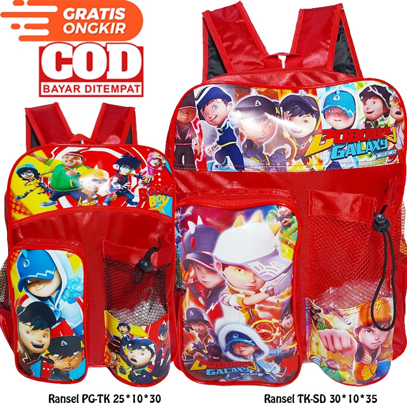 Tas ransel sekolah anak laki laki motif BOBOIBOY free botol minum