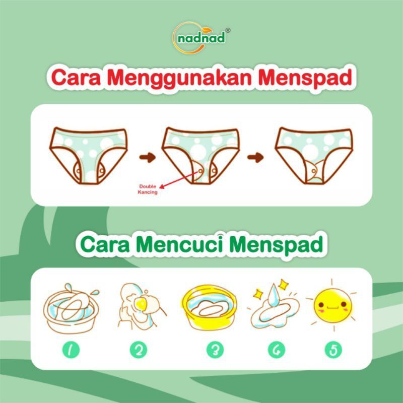 Pembalut Kain Wanita Menspad Nadnad Day 27 cm isi 4