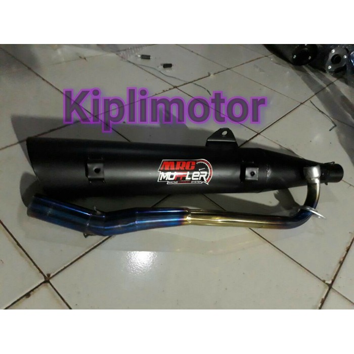 BARANG TERBAIK Knalpot Tsugi supra x 125 leheran blue pelangi racing balapan standar