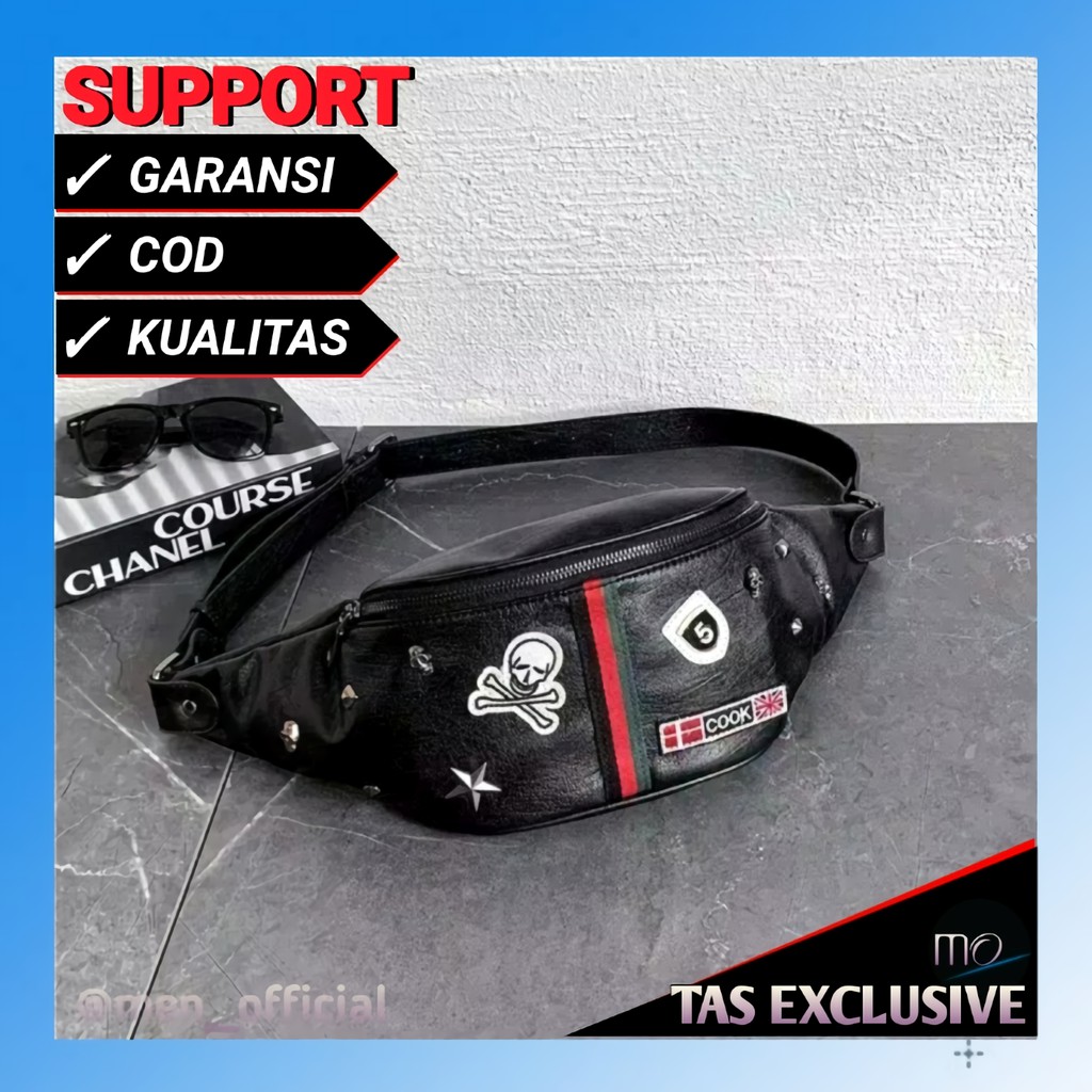 Tas Selempang Slempang Weistbag Wesbag Waitsbag Waisbag Pria Cowok Kulit Distro Asli Keren Original