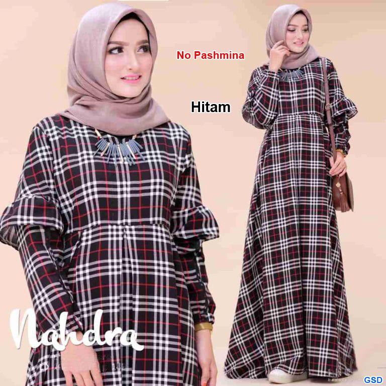 Maxi nahdra/dress muslim wanita rumple kotak/gamis syrai pesta wanita/fashion muslim murah