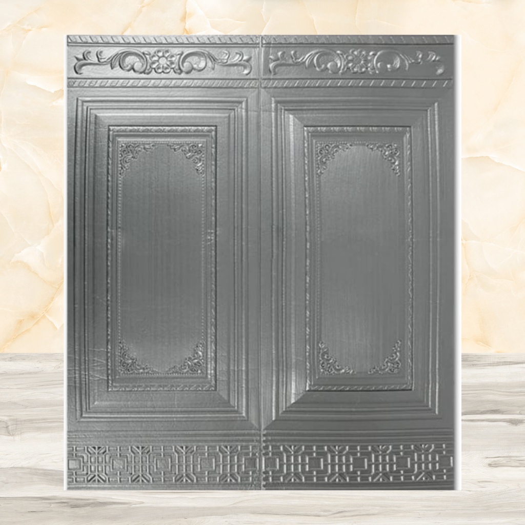 PROMO BELI 30 FREE 1 PCS !! WALLFOAM 3D PANEL 90CM X 70CM WALLPAPER FOAM-PANEL JATI SILVR 5MM