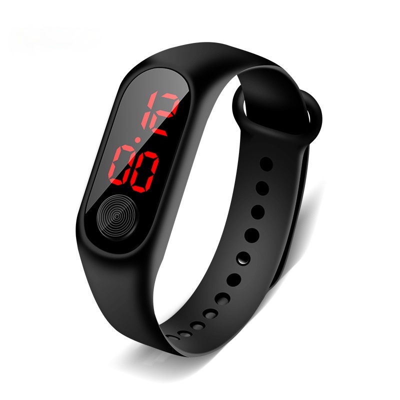 ❤Ready❤ Jam Tangan LED Mewah Anti Air Untuk Pelajar/Hadiah-Black-Lihat gambar