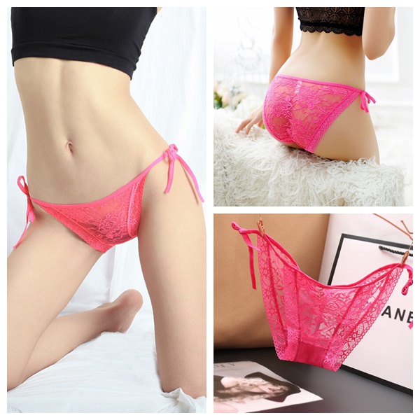 (COD) Celana Dalam Sexy Low Waist Tali Samping bisa disesuaikan Transparan Celana Wanita 3C013