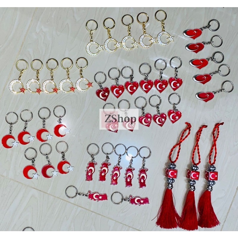 Gantungan kunci bendera suvenir souvenir oleh oleh evil eye nazar boncugu Turki