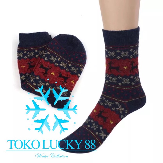 IMPORT Sock Wool Rusa Kaos Kaki Rajut Wool Rusa Blend Cristmast Natal