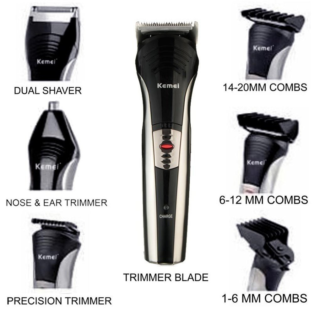 Kemei KM-590A Trimmer Alat Cukur Rambut Kumis Jenggot 7 in 1