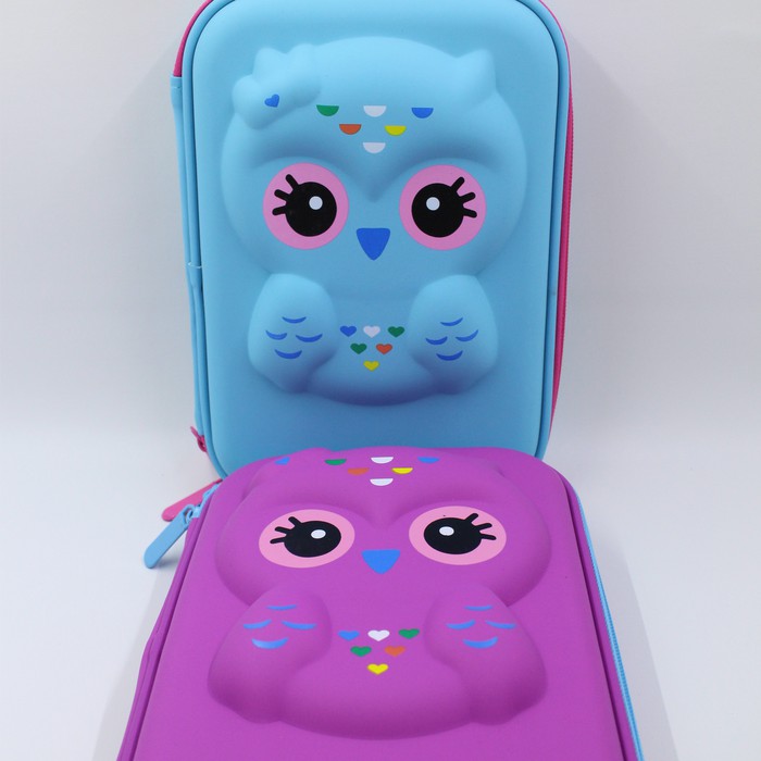 

SMIGGLE LOOK ALIKE KOTAK PENSIL 3D OWL + PACKING MIKA TEBAL - Biru Muda