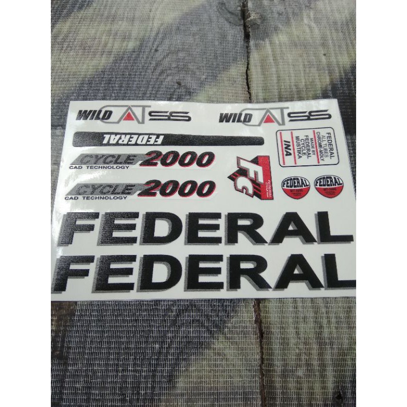 Sticker decal frame sepeda balap road bike jadul vintage federal wild cat