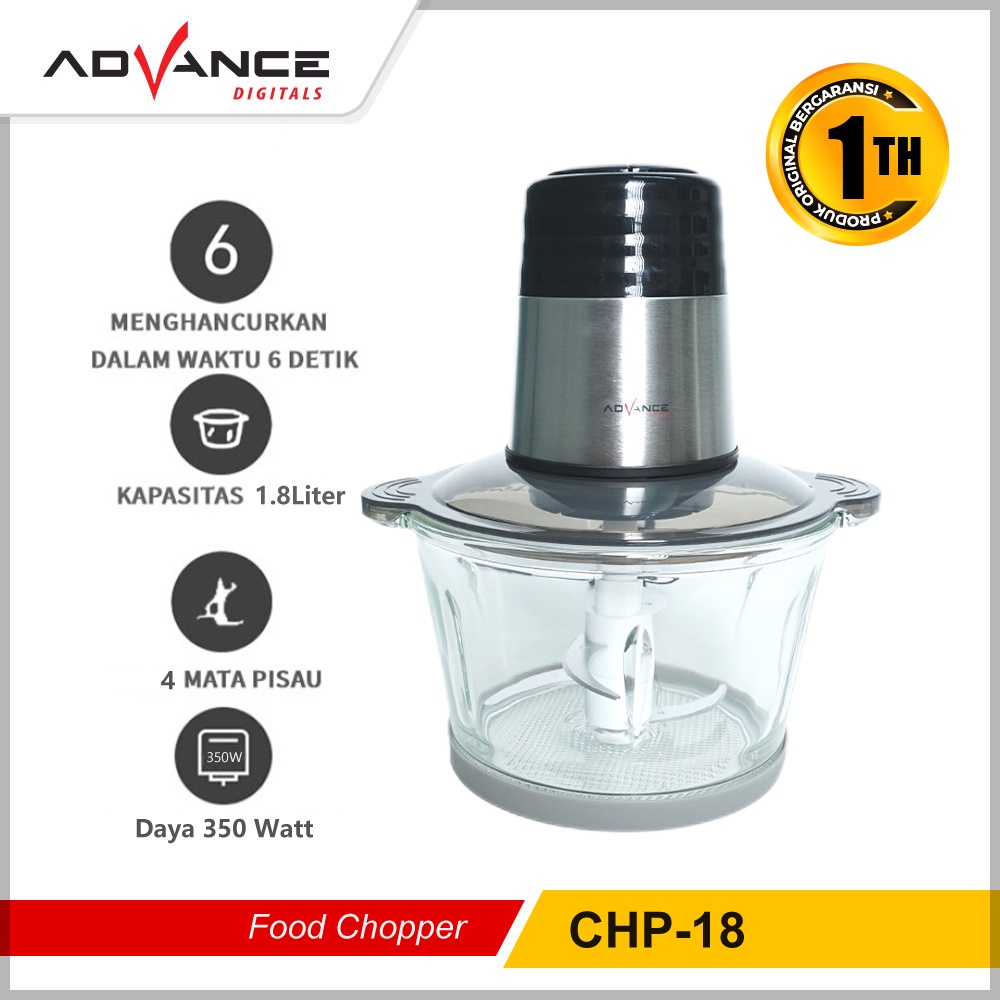 Advance Food Chopper 1.8L Blender 350W Mixer Garansi 1 Tahun