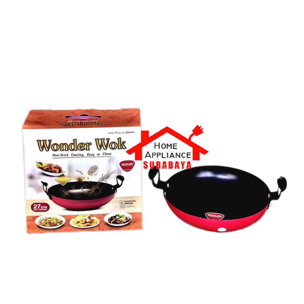 Wajan Goreng Penggorengan Maspion Maslon Jawa Wonder Wok 27 CM Anti Lengket