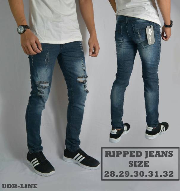 Celan jeans pria masa kini model sobek sobek