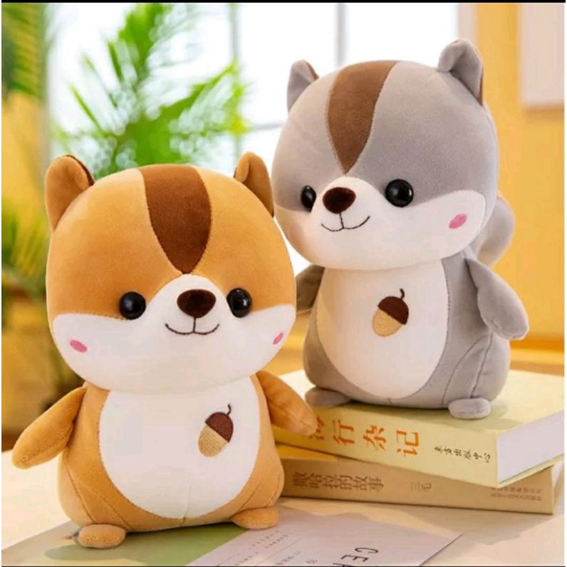 BISA COD Boneka Tupai Plush Mainan Bayi Hadiah Untuk Anak. Boneka Hewan Tupai Mewah/Boneka lucu dan 