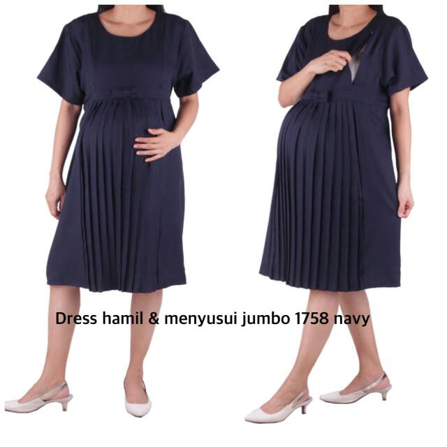 Dress hamil dan menyusui jumbo HMILL 1758 baju hamil bajuhamil