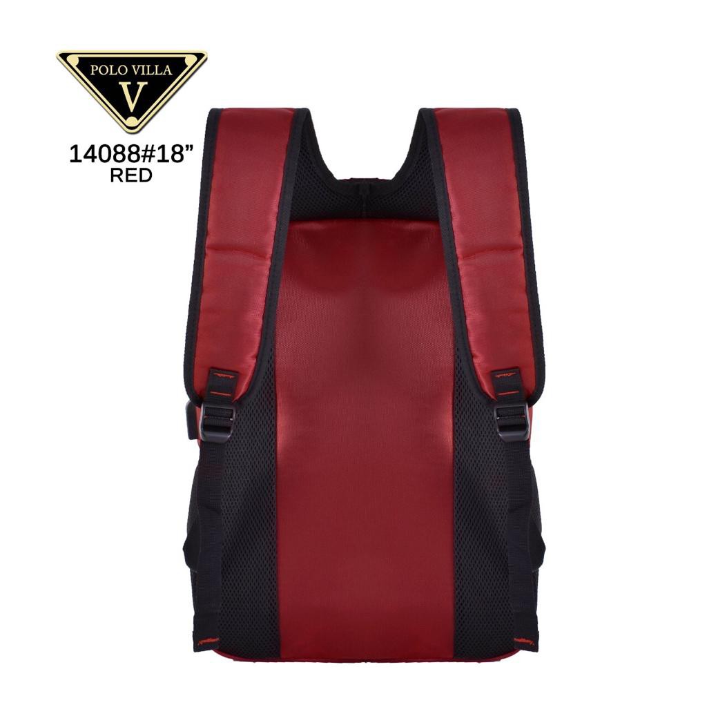 Tas Ransel Sekolah Backpack Polo Villa 14088 Tas Fashion (Free Rain Cover + Kabel Extension USB)