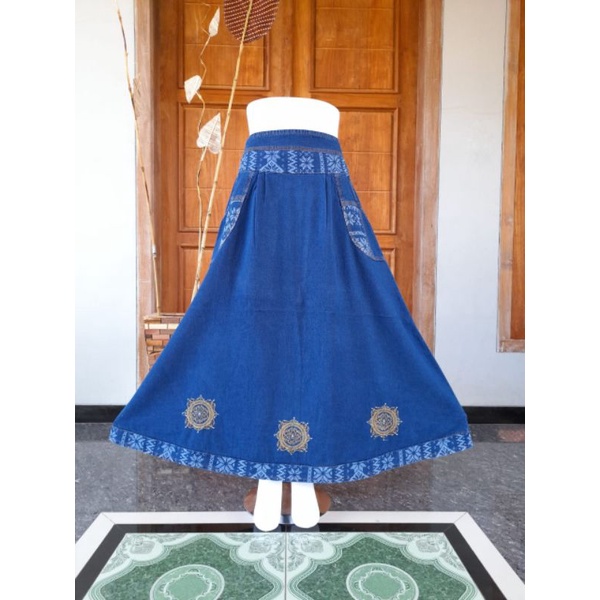 Rok Jeans Wanita / Rok Panjang Wanita / Rok Bordir / Rok Jeans Murah / Rok Cantik