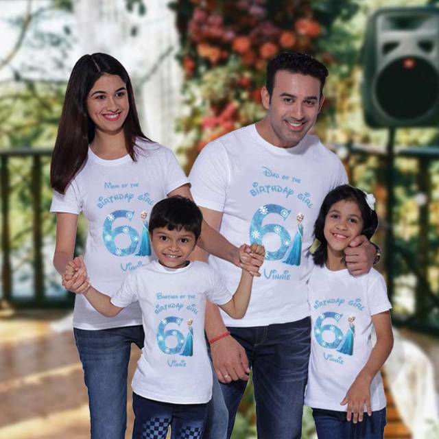 Frozen family set dewasa kaos oblong pria wanita anak couple family custom