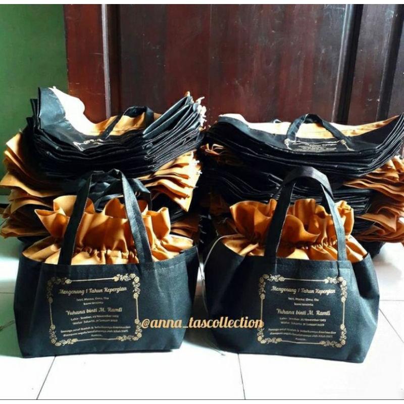 

Tas serut kuncup/Tas spunbond sablon/Tas Box Nasi 22/20 min 50 pcs(TasJahit Bukan Press)
