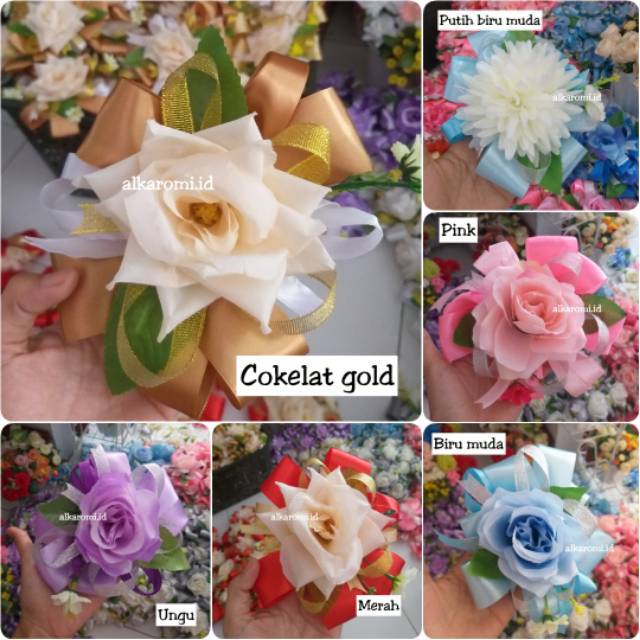 Hiasan bunga pita box seserahan / rangkaian bunga hiasan hampers
