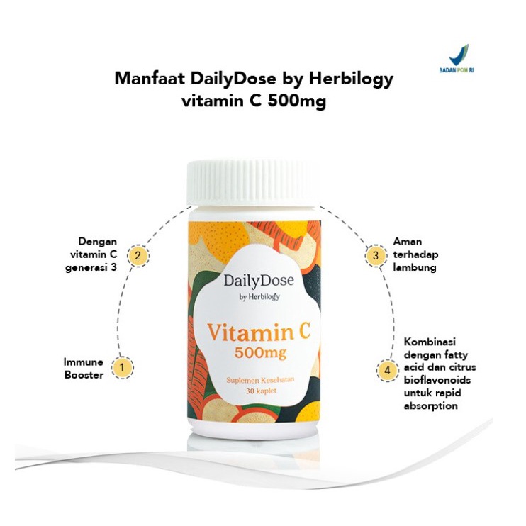 Herbilogy DailyDose Vitamin C 500mg 30 Tabs - Herbilogy Vitamin C