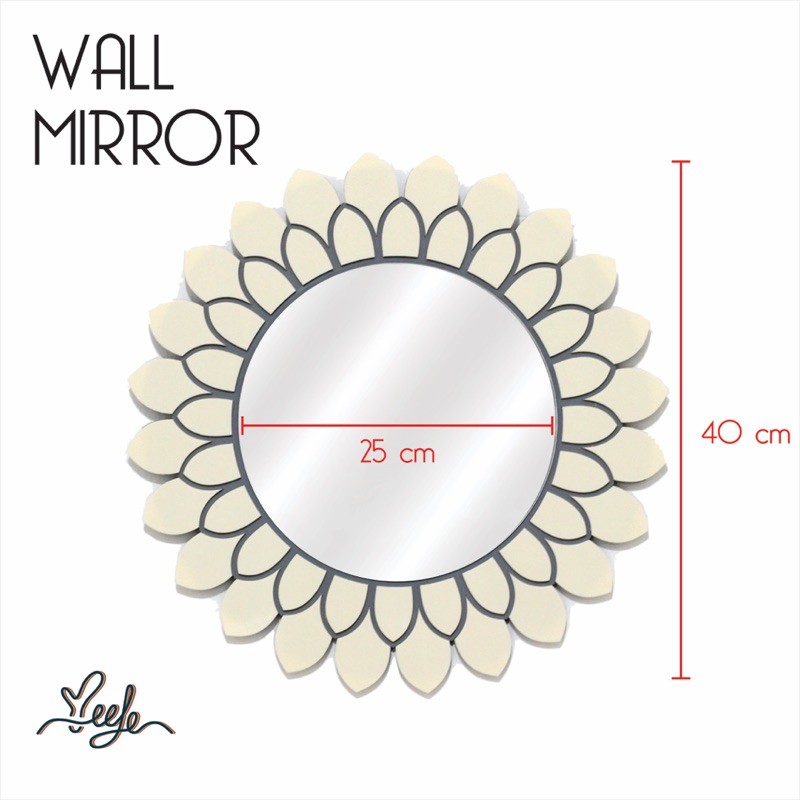 Cermin dinding bulat,Wall mirror decor flower