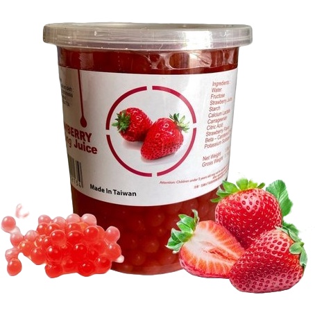 

Strawberry Coating Juice 1kg Jeli Popping Boba Agar Rasa Stroberi