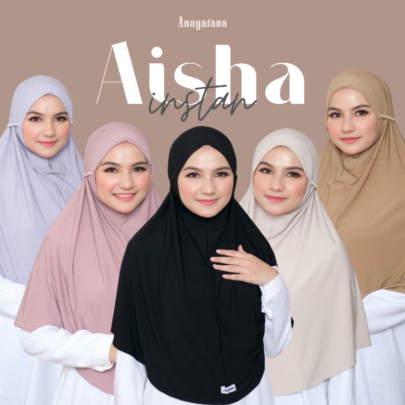 Aisha - Bergo Korean Jersey Premium Hijab Instan Kerudung Instant Jilbab Daily