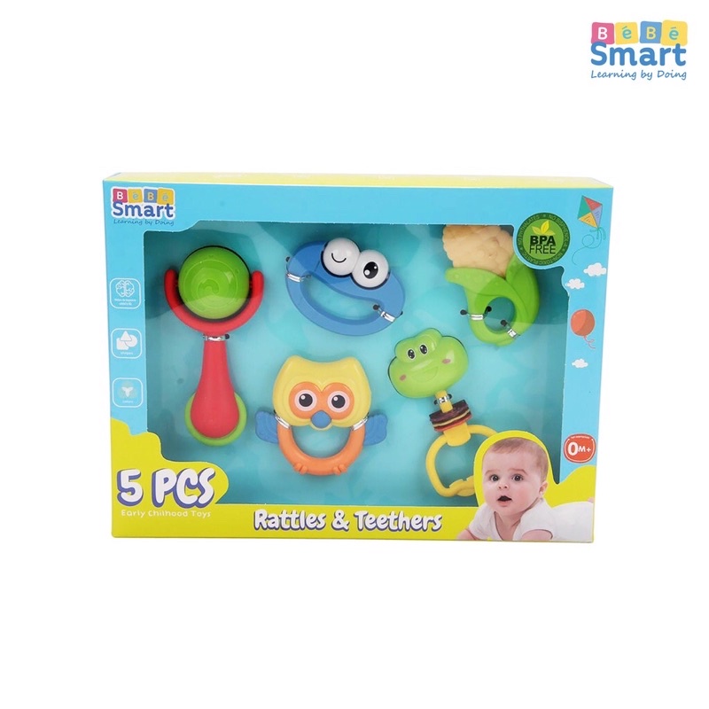 MAINAN GIGITAN BAYI PEGANGAN BAYI BEBE SMART RATTLES &amp; TEETHERS Bebesmart /FOX &amp; UNICORN mainan bayi/Kado hadiah bayi/Bebesmart Teether