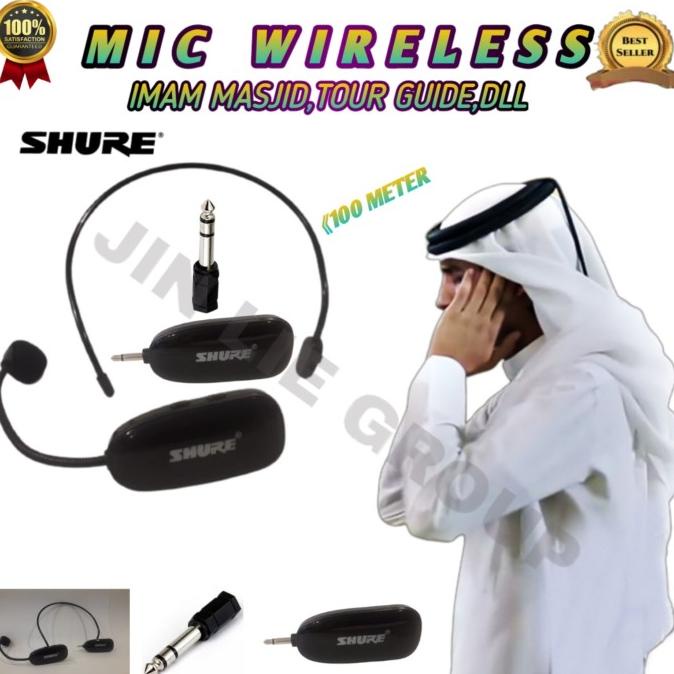 MIC SHURE SH 02 WIRELESS BANDO CLIP ON IMAM MASJID