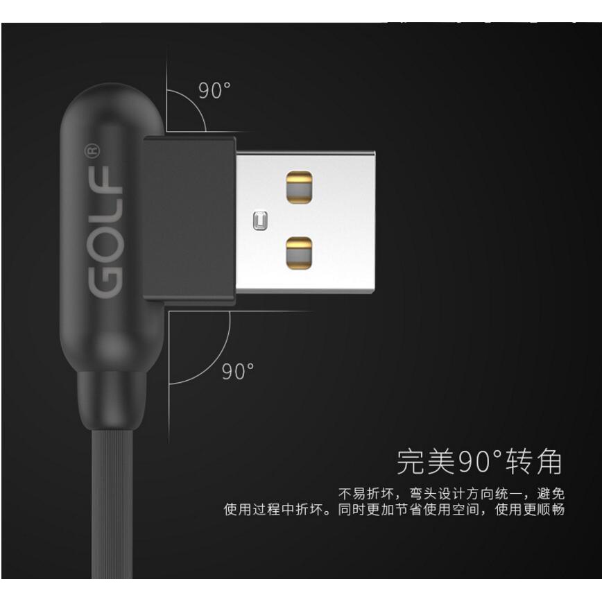 Golf Kabel Charger L Shape Micro USB - GC-45 - Black