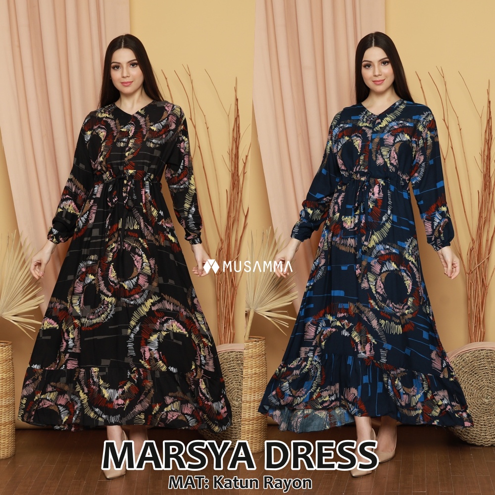 BARU - MARSYA DRESS BY MUSAMMA - GAMIS KATUN - GAMIS TERBARU - GAMIS REALPICTURE