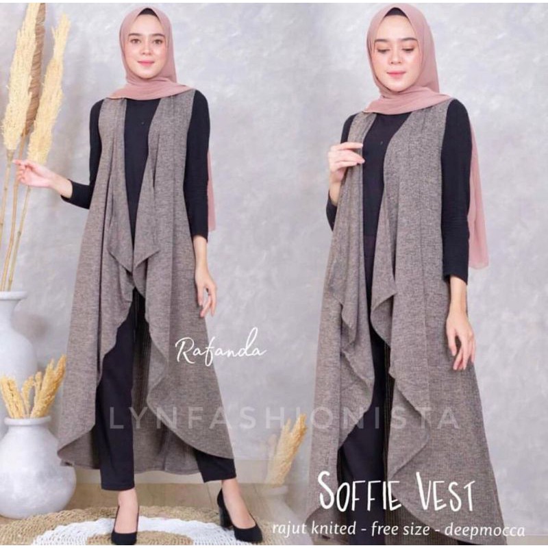 LYNFASHIONISTA-OUTER WANITA MUSLIMAH RAJUT PREMIUM MODEL LAYER PREMIUM/SOFFIE