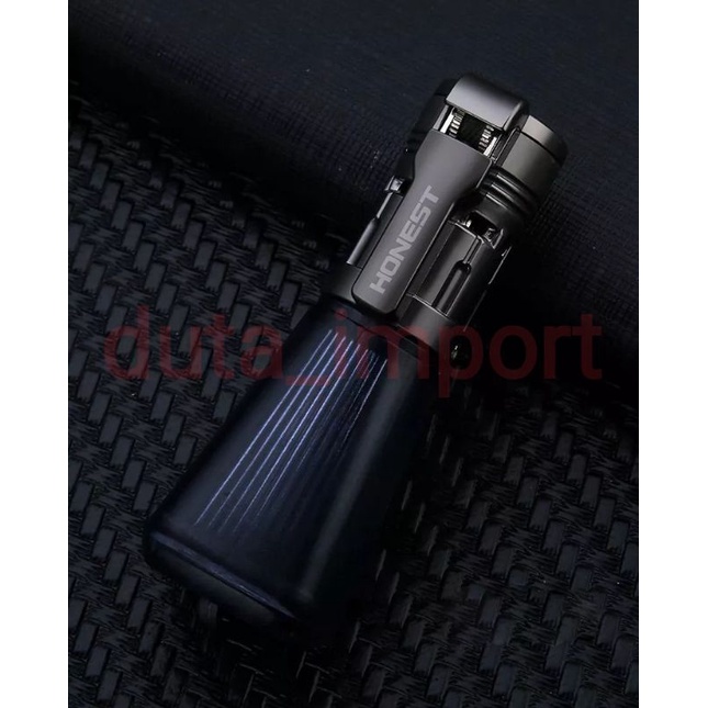 Honest lighter 3 jet fire/Korek api dengan tabung transparan roda pemantik