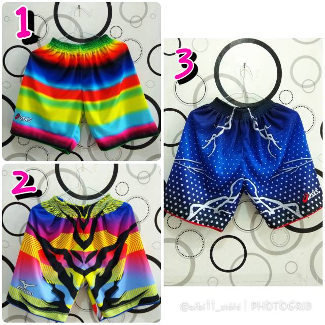Celana volly mizuno/asics motif full printing