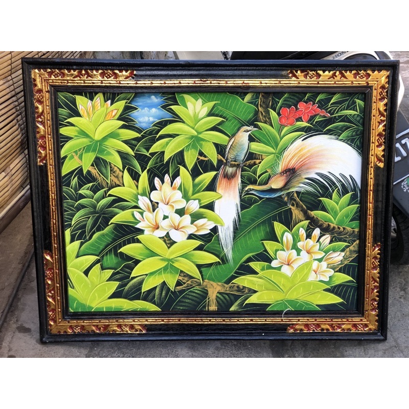 lukisan cendrawasih hiasan dinding