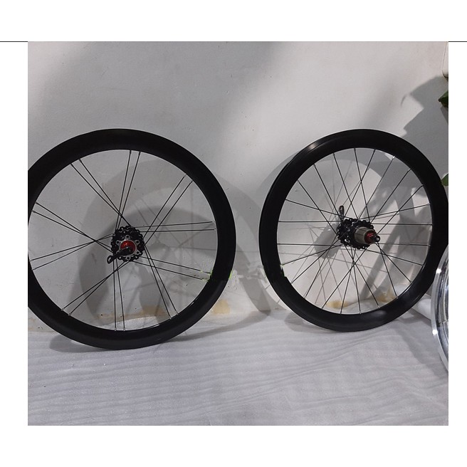 wheelset 22 inch 451 40mm sepeda lipat seli custom hub novatec xlr8