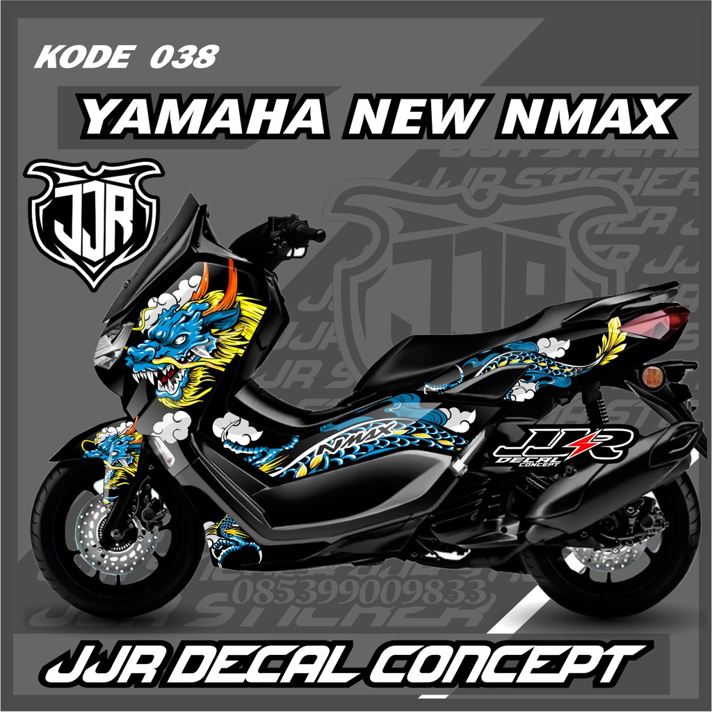 STIKER DECAL NEW NMAX 2020-2021 MOTIF DRAGON NAGA FULL BODY KODE 040, STICKER YAMAHA NMAX FULL