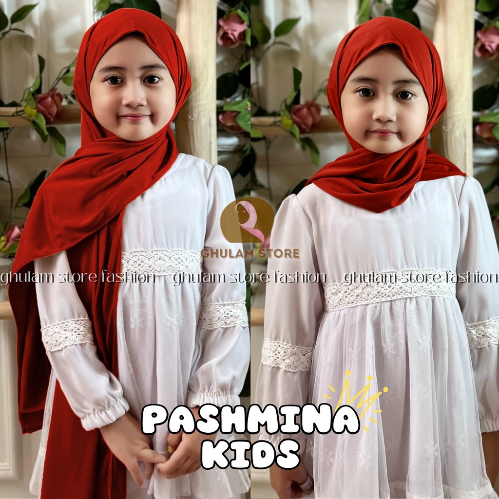 Kerudung Instan Anak Jilbab Pashmina Anak Instan Jersey Lucu Murah Simpel Usia Anak TK Umur 3-8 Tahun