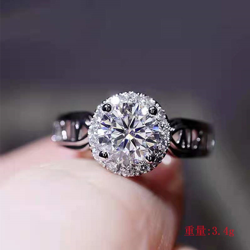 Cincin Inlaid Zircon Desain Angka Romawi Aksen Berlian Imitasi Untuk Wanita