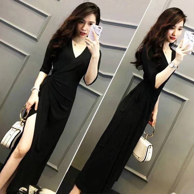 Long Dress Kimono / gaun panjang / Elegant V Neck DB5 (258)