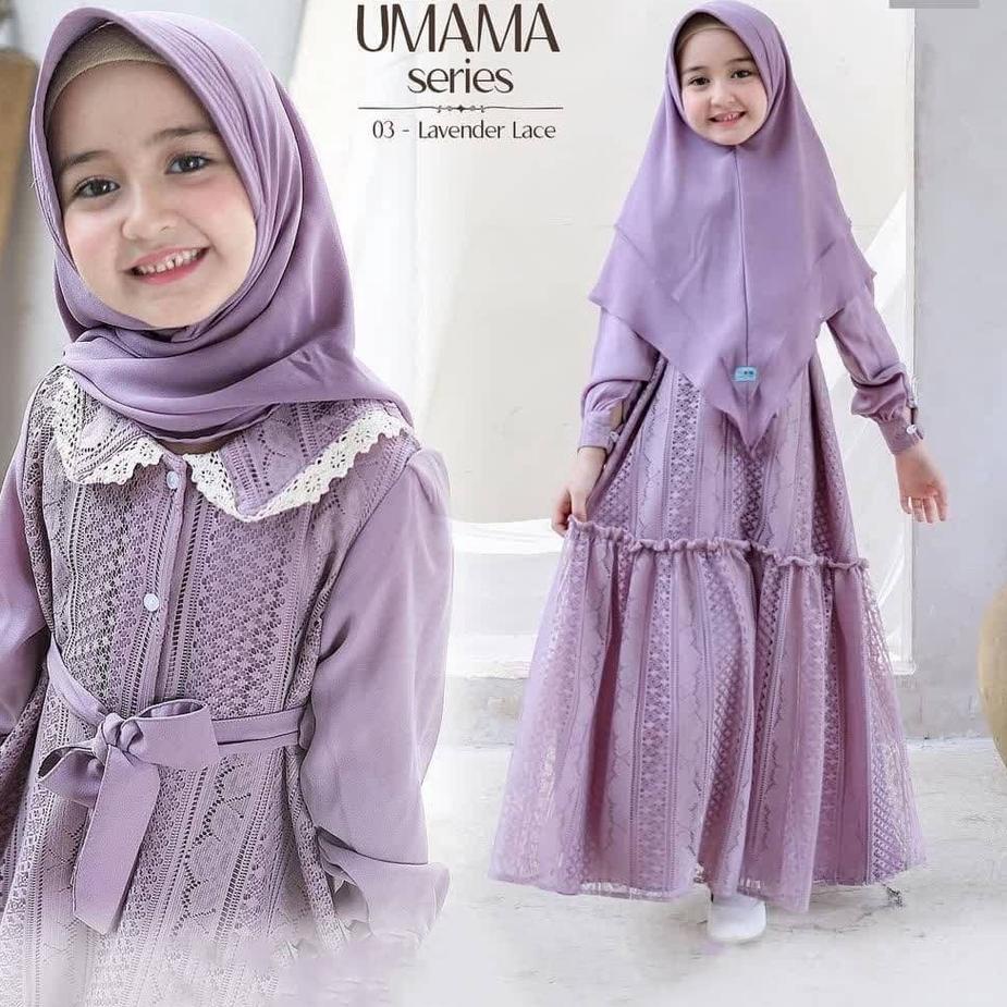 ❃Serba Murah← Umama Syar'i Kids / Baju Muslim Anak 9 - 10 Tahun 2022 / Set 2 In 1 Gamis + Jilbab / E