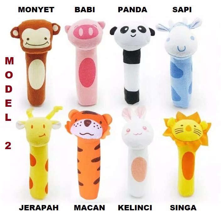 Rattle Stick Baby Animal - Mainan Bayi Rattle