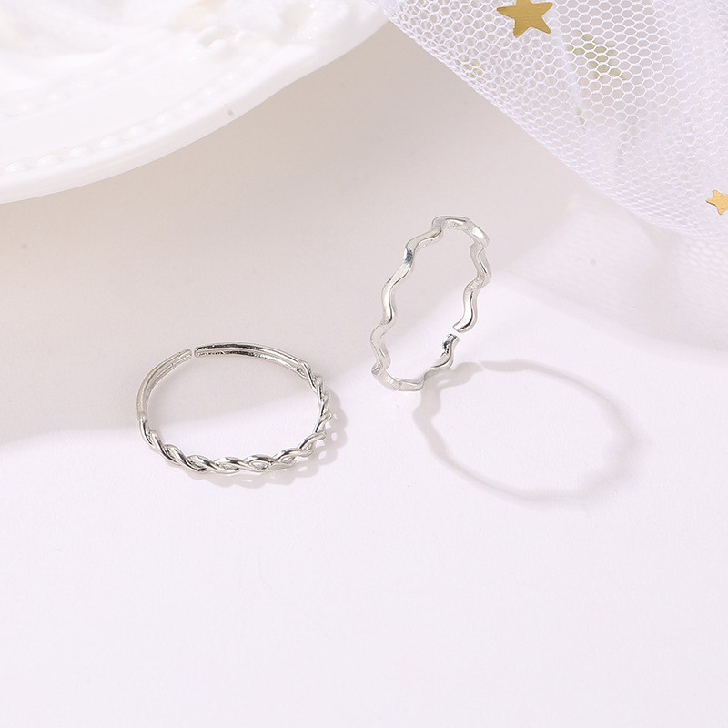 2pcs/setDering cincin Pembukaan gelombang untuk menyesuaikan cincin dari cincin indeks