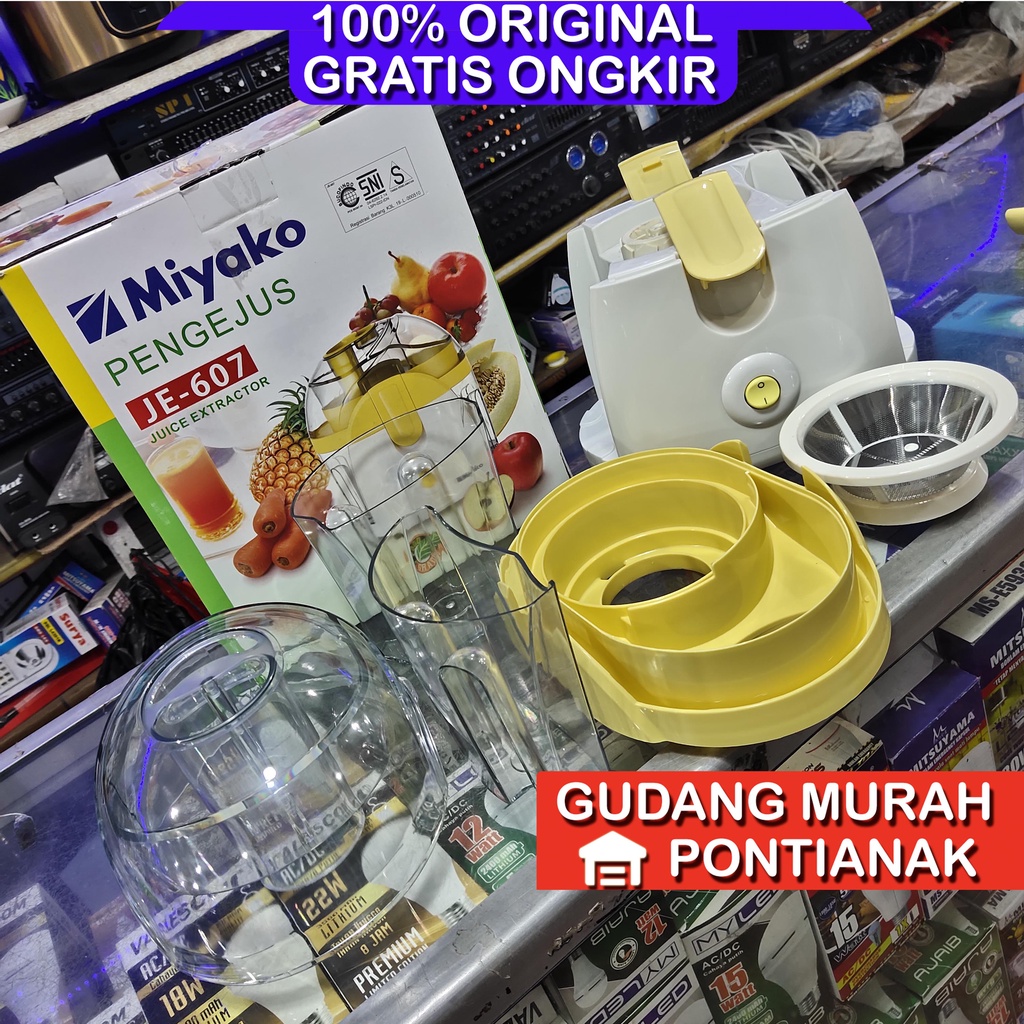 Miyako Juicer JE-607 pelumat penghalus buah dengan ampas terpisah