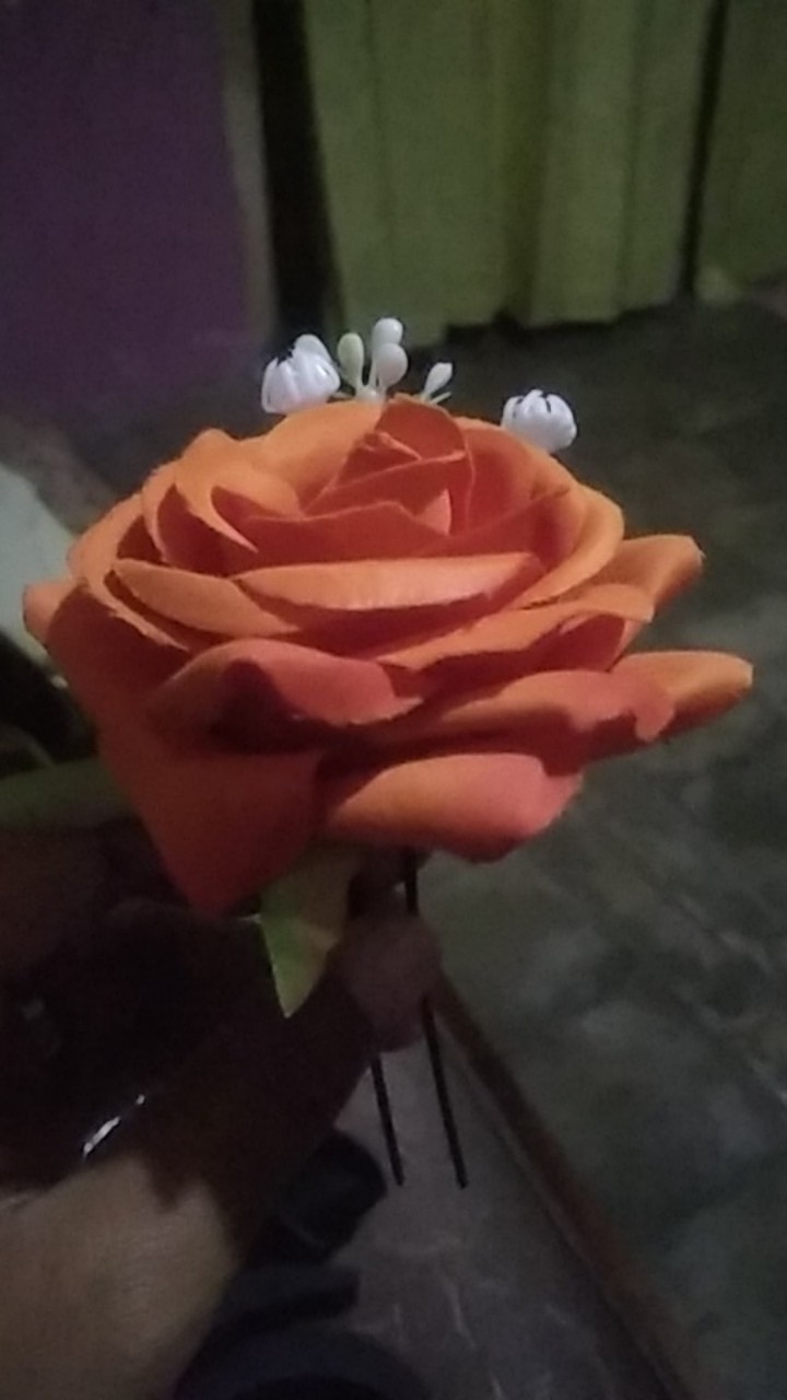 Cucuk Konde Mawar Mekar / Cucuk Pengantin Terlaris / Tusuk Bunga Mawar Bludru (diameter 10cm)