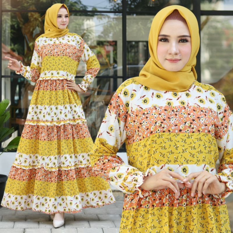 GAMIS LD 110 BUSUI TERBARU BAHAN WOLLPEACH SUPER HQ MERINDU GAMIS MUSLIMAH XXL TERBARU GAMIS MODEL