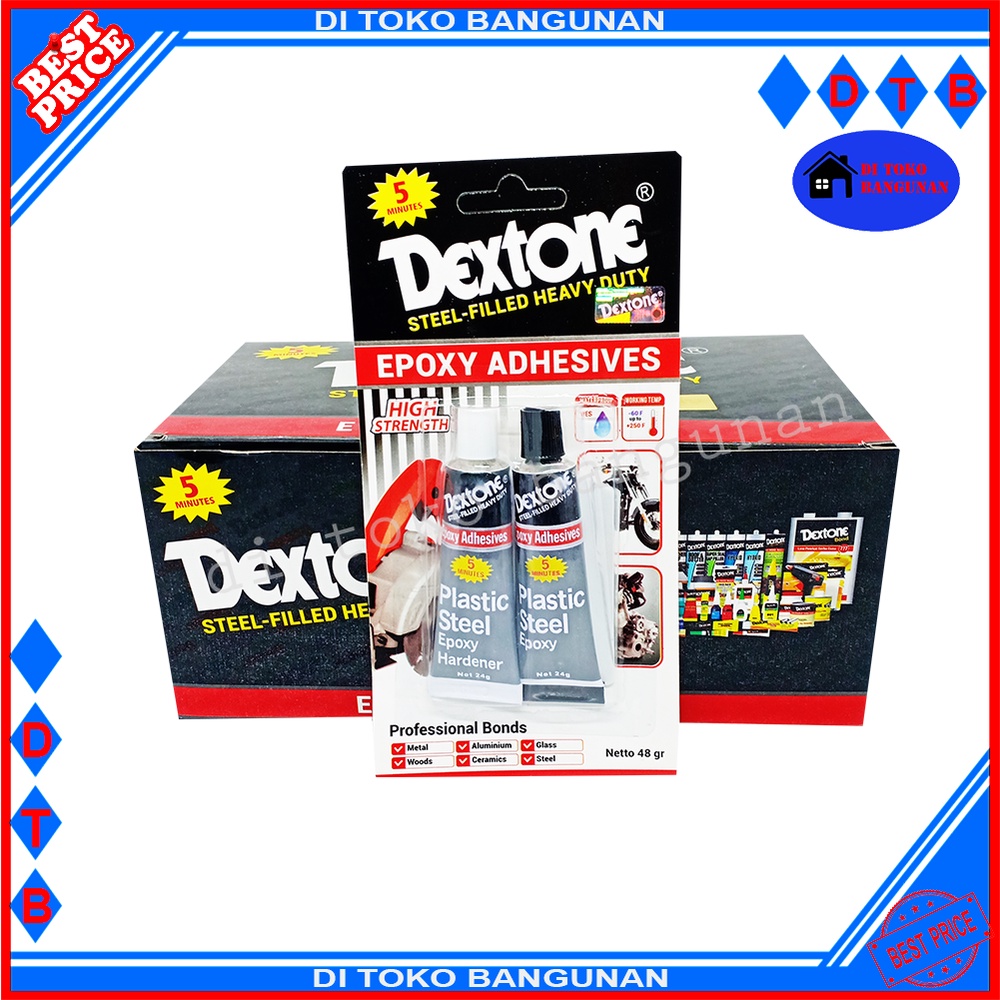 Lem Besi 5 Menit 48 Gram Dextone Lem Mesin Motor