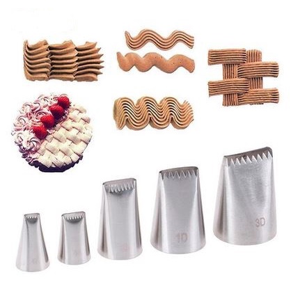 Basketweave Tips Icing Piping Nozzles (5pcs)